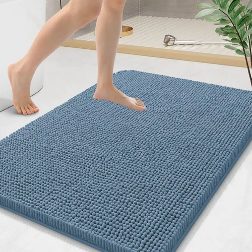 Vista 140 de Arotive Alfombras de baño de felpilla extrasuaves y absorbentes, de 24 x 16 pulgadas, lavables a máquina, parte trasera de goma antideslizante