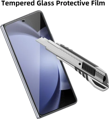 Vista 3 de Paquete de 4 protectores de pantalla exteriores de vidrio compatibles con Samsung Galaxy Z Fold 5 [solo el exterior] SM-F946U SM-F946U1 SM-F946B