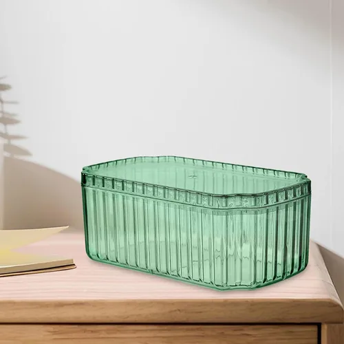 Vista 6 de MagiDeal Joyero transparente para mujer, caja de joyería de lujo, organizador de joyas para dormitorio, fiesta, aniversario, decoración del hogar