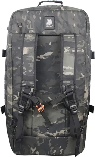 Vista 4 de Greencity Bolsa de lona de viaje para fin de semana, bolsa de noche impermeable, pequeña, grande para hombres y mujeres, 25L 42L 68L, Camo Negro