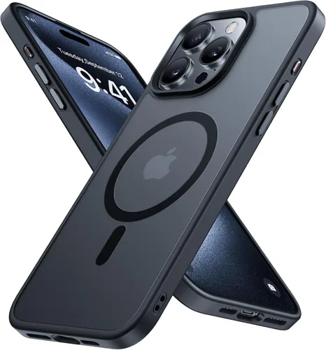 Vista 86 de miracase Funda magnética para iPhone 12/12 Pro (compatible con MagSafe), protección de grado militar, a prueba de golpes, antihuellas, translúcida