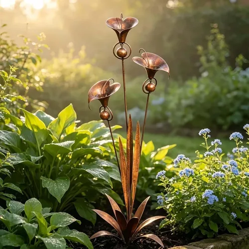 Vista 3 de Estacas de jardín con campanas decorativas de lirio de cala