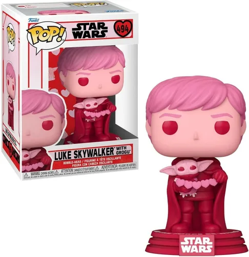 Vista 7 de POP Star Wars: Valentines - Luke Skywalker & Grogu Funko Pop! Figura de vinilo (paquete con funda protectora compatible con caja pop), multicolor