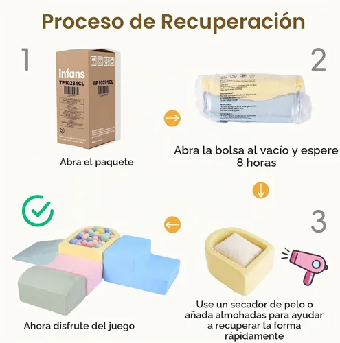 Vista 9 de INFANS Juguetes de escalada para niños pequeños, bloques de escalada de espuma y pozo de pelotas para bebé, juego de estructura de actividad de 5
