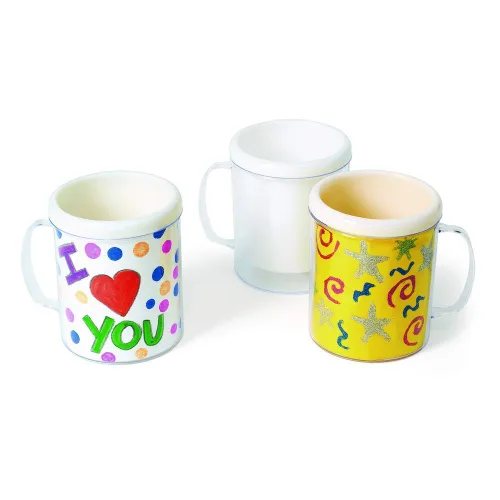 Vista 6 de Colorations Diseña tus propias tazas, gran proyecto de manualidades para niños, crea un recuerdo, 12 tazas, regalo ideal para el día de la madre