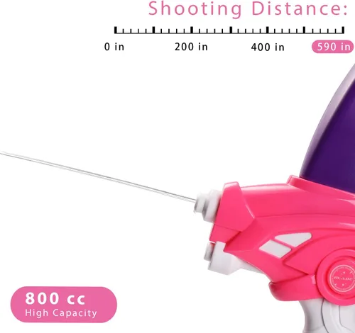 Vista 5 de SainSmart Jr. Pistola de agua para niños, juguete de arco con gafas de natación, juegos de lanzador súper remojador, actividad de verano al aire