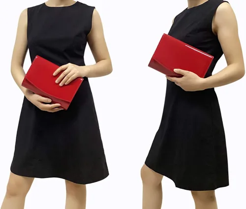 Vista 7 de CHARMING TAILOR Bolso de mano con solapa de charol clásico elegante y elegante bolso de noche