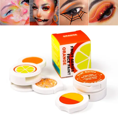 Vista 2 de Paleta de delineador de ojos activado por agua con brillo de neón grueso prensado, pintura corporal activada por agua, luz UV que brilla