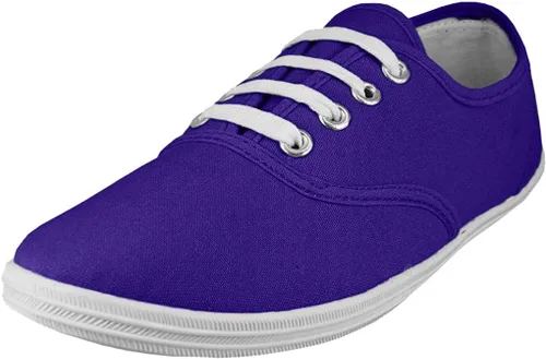 Vista 10 de Easy USA - Zapato de lona con cordones para mujer con plantilla acolchada