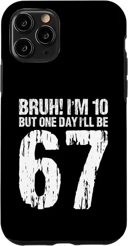 Vista 29 de Bruh I'm 10 But One-Day I'll Be 67 Retro 10th Birthday Kids Case for iPhone 17