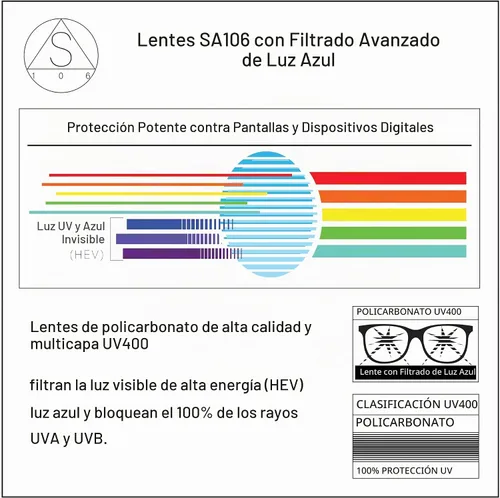 Vista 6 de SA106 Gafas de computadora con marco de ojo de gato auténtico gótico clásico con filtro de luz azul Negro