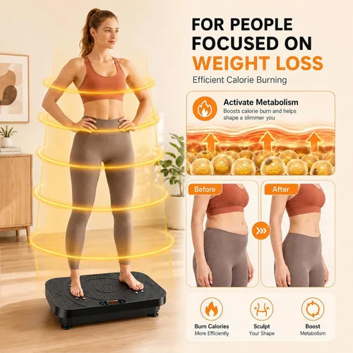 Vista 10 de Vibration Plate Exercise Machine, 999 Speeds Whole Body Workout Platform with 330LBS