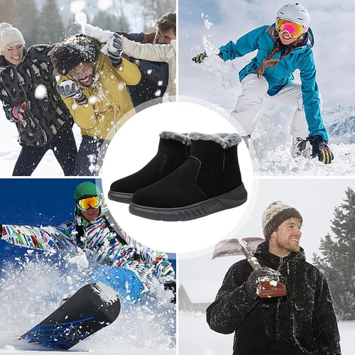 Vista 2 de Men's Snow Boots, Comfortable Wide Width Winter Boots, Insulated Winter Snow Boots with Anti Slip Rubber Outsole, Soft Lightweight Men Duck Rain