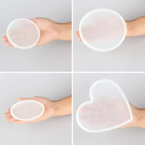 Vista 4 de Paquete de 7 moldes de resina de silicona grandes para álbum de teléfono, decoración de escritorio, posavasos, decoración del hogar, regalo, moldes