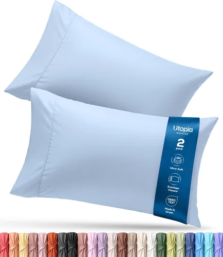 Vista 12 de Utopia Bedding - Juego de 2 fundas de almohada tamaño estándar, con cierre de sobre, tela de microfibra cepillada suave, resistentes al encogimiento