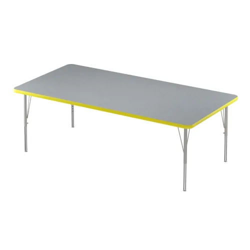 Vista 47 de Correll - Mesa rectangular de actividades para el aula de 30 x 60 pulgadas, altura ajustable (19-29 pulgadas), parte superior de granito gris, borde