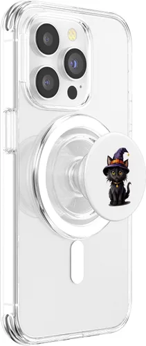 Vista 3 de Helloween pumpkin cat PopSockets MagSafe PopGrip for iPhone