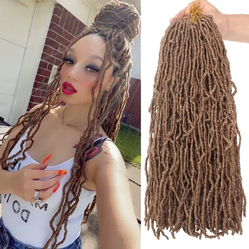 Vista 10 de Extensiones de pelo sintético, estilo diosa, rizado, ondulado, trenzas, pre-rizado, suave, para mujeres