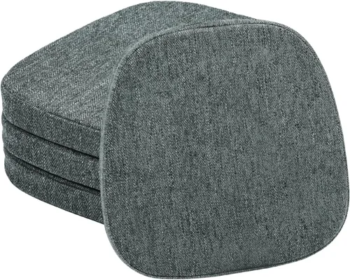 Vista 12 de baibu Juego de 2 cojines metálicos de espuma viscoelástica de 14 x 14 pulgadas, diseño de doble capa, antideslizantes, para sillas de comedor, cojín