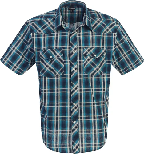 Vista 28 de Gioberti - Camisa a cuadros de franela cepillada de 100% algodón para hombre con contraste de pana Carbón vegetal