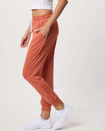 Vista 5 de Real Essentials - Pantalones, paquete de 3 unidades Real Essentials - Pantalones deportivos de yoga ultra suaves para mujer con bolsillos y cordón