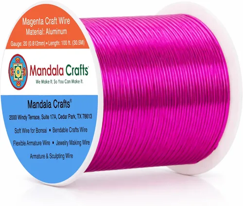 Vista 323 de Mandala Crafts - Alambre de aluminio anodizado de calibre 22 para hacer joyas - 137.2 m de alambre flexible surtido y coloreado - Doble para bonsái