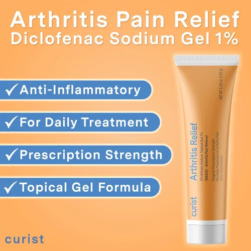 Vista 8 de Curist - Gel tópico de diclofenaco sódico al 1 por ciento 150g para el dolor de artritis - Alivio del dolor en las articulaciones para el dolor