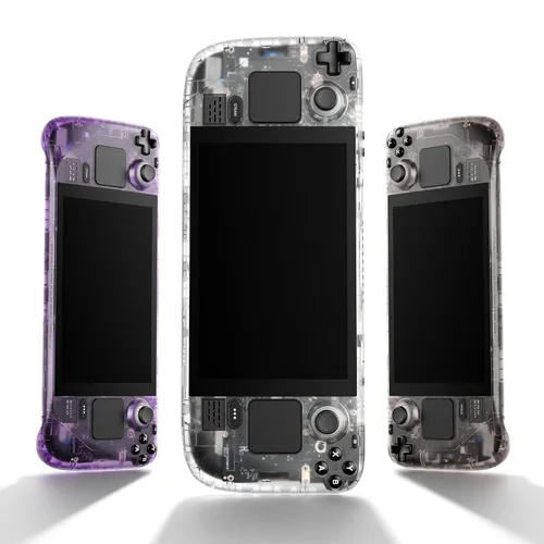 Vista 4 de JSAUX Transparent Case Set Front Cover PC0108 & Back Plate PC0106B Vents Version Compatible for Steam Deck Crystal