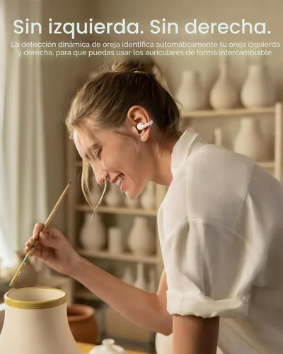 Vista 8 de SHOKZ OpenDots 2 - Auriculares con clip de oreja abierta, color blanco Blanco perla