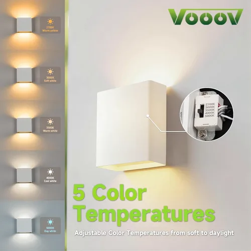 Vista 3 de Blanco arriba y abajo moderno de aluminio interior al aire libre LED
