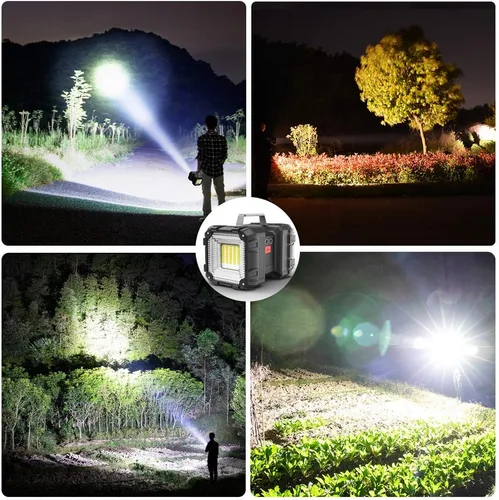 Vista 2 de AlpsWolf Linterna Recargable, Linterna Reflector LED 15000 Capacidad 4000LM 20h Espera Ultra-Larga Linterna Ultra Brillante Impermeable con Salida