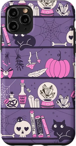 Vista 13 de iPhone 16 Vintage Witchy Magical Witch Tool box Cute Halloween Purple Case