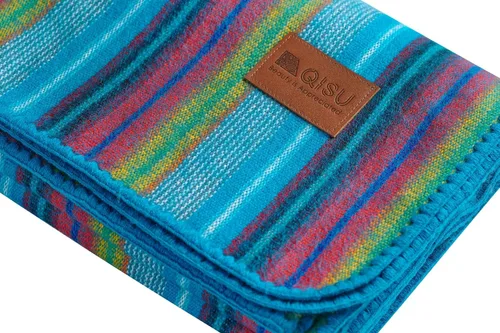 Vista 2 de QISU Manta de lana de alpaca, grande, hermosa, cálida, variada, 85 x 65 pulgadas, ultrasuave, hipoalergénica y transpirable, tela que no pica ni