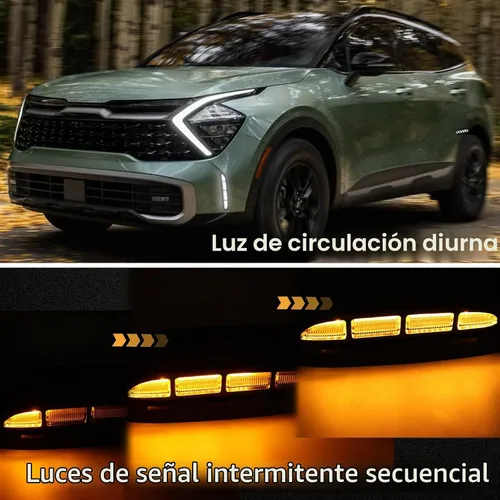 Vista 3 de Switchback Luz antiniebla LED blanca/ámbar para parachoques delantero DRL con función de señal de giro secuencial ámbar Compatible con Kia Sportage