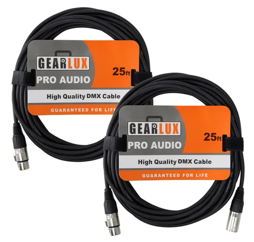 Vista 17 de Gearlux Cable DMX, 3 pines, macho a hembra, 3.2 pies - paquete de 10