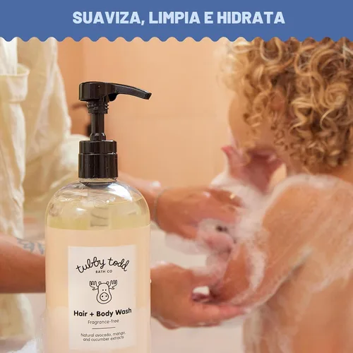 Vista 2 de Tubby Todd Jabón para el Cabello y el Cuerpo - Champú y Gel Corporal para Bebés - Lavado Suave y Natural para Recién Nacidos, Bebés y Niños Pequeños