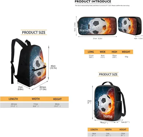 Vista 237 de FOR U DESIGNS Fuego baloncesto impreso niños escuela mochilas viaje mochila libro bolsa