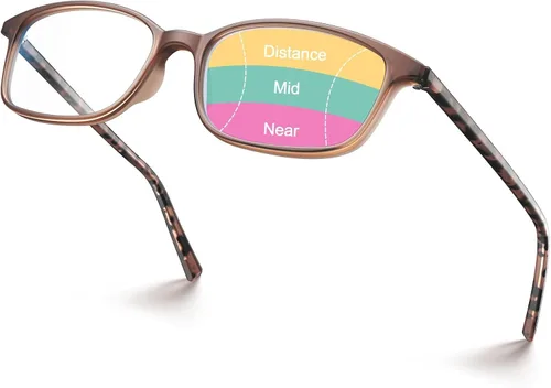 Vista 6 de VISOONE Gafas de lectura multifocales progresivas TR90 con bloqueo de luz azul con estilo Royota para mujeres y hombres Gris