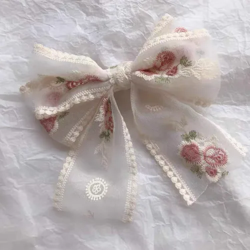 Vista 4 de Cinta de encaje, delicada cinta de bordado de algodón para decoración de bodas/novia, costura de manualidades, decoración del hogar, 10 yardas Beige