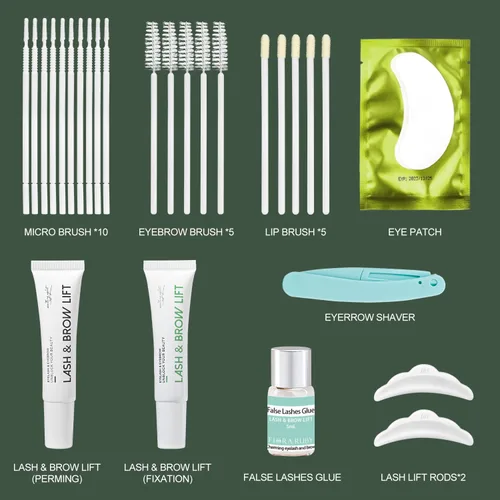 Vista 8 de Kit de levantamiento de pestañas, rizos de larga duración, herramientas de elevación de cejas para bricolaje en el hogar y salón de belleza 8-Week