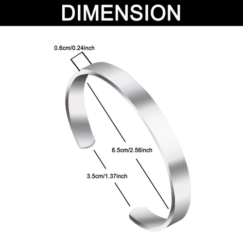 Vista 2 de Pulsera inspiradora con texto en inglés "Keep Going", con texto en inglés "Keep Going", de acero inoxidable, grabado para mejor amiga, hermana