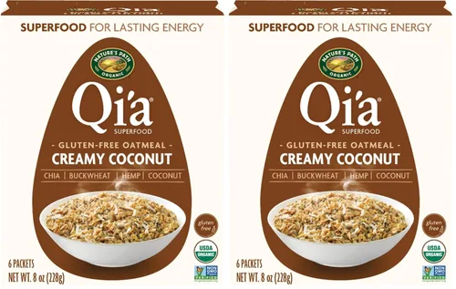 Vista 9 de Nature's Path Qi'a Superfood - Harina de avena instantánea de coco cremoso orgánico sin gluten, 6 paquetes, sin OMG, 1.28 onzas de granos enteros