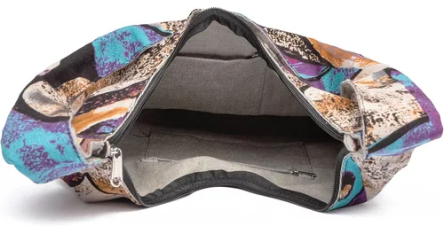 Vista 87 de Bolsa de hombro para mujer, de lona en estilo hippie/bohemio para llevar cruzada al hombro, disponible en diferentes colores y estampados