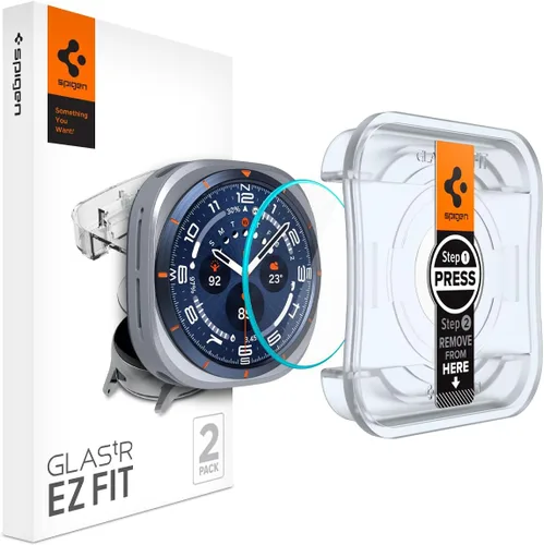 Vista 11 de Spigen Protector de pantalla de vidrio templado [GlasTR EZ FIT] diseñado para Galaxy Watch 7 (40mm) - Paquete de 2