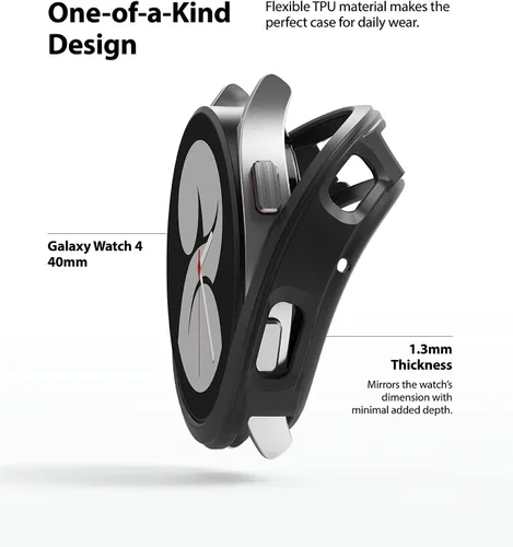 Vista 4 de Ringke Air Sports - Funda compatible con Samsung Galaxy Watch 4 de 1.575 pulgadas, delgada, suave, flexible, resistente, de TPU, bisel elevado