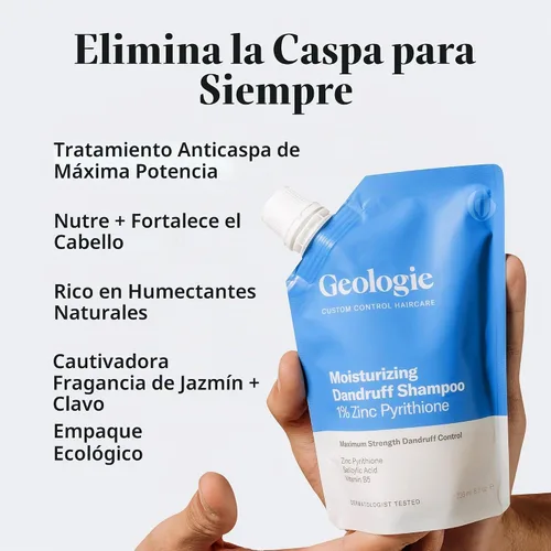 Vista 2 de Geologie Champú hidratante para la caspa - Piritiona de zinc al 1%