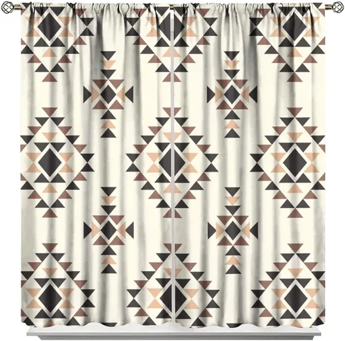 Vista 17 de Cortinas aztecas tribales, cortinas nativas, boho, cráneo, patrón tribal nativo, oscurecimiento de habitación, bolsillo para barra, tratamiento