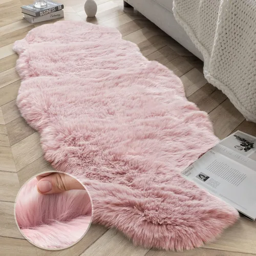 Vista 22 de Ashler HOME DECO Funda de piel sintética de zorro suave para silla, alfombra para dormitorio, suelo, sofá, sala de estar, color negro y blanco, 2 x