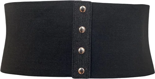 Vista 2 de eVogues - Cinturón elástico ancho para mujer, estilo corsé, color negro