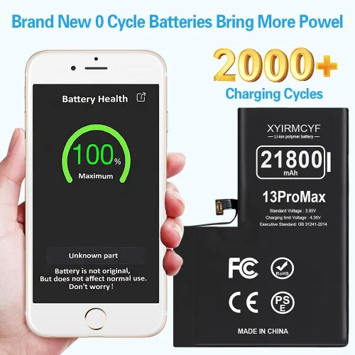 Vista 4 de XYIRMCYF Batería de Super Capacidad de 21800mAh Compatible con iPhone 13 Pro Max, Batería de Repuesto Li-Polímero de 0 Ciclos para iPhone 13 Pro